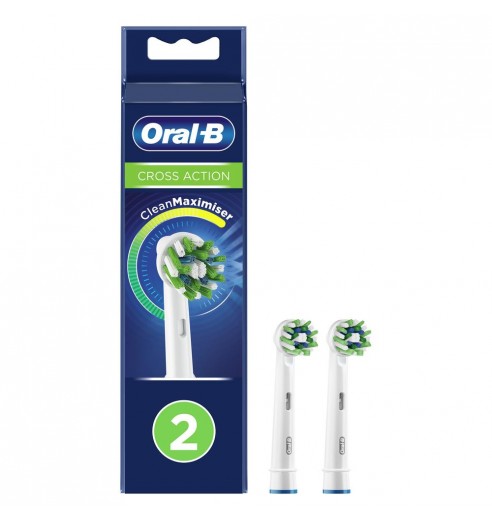 Электрическая зубная щетка Oral-B Vitality Pro D103.413.3 Cross Action Protect X Clean, белый + Насадки Oral-B CrossAction EB50RB-2, 2 шт