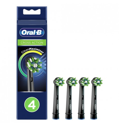 Электрическая зубная щетка Oral-B Pro 3 3500 D505.513.3 CrossAction, черная + Насадки Oral-B EB50BRB CrossAction Black, 4 шт