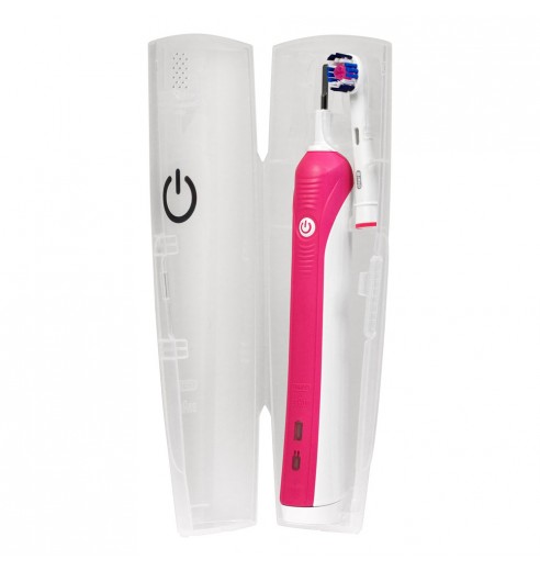 Электрическая зубная щетка Oral-B PRO 750 Pink (Розовая) D16.513.UX + Футляр + Насадки EB20RB Precision Clean 2 шт