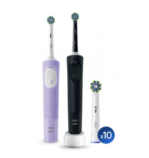 Электрические зубные щетки Oral-B Vitality Pro Duo + Насадки Oral-B CrossAction (10 шт.)