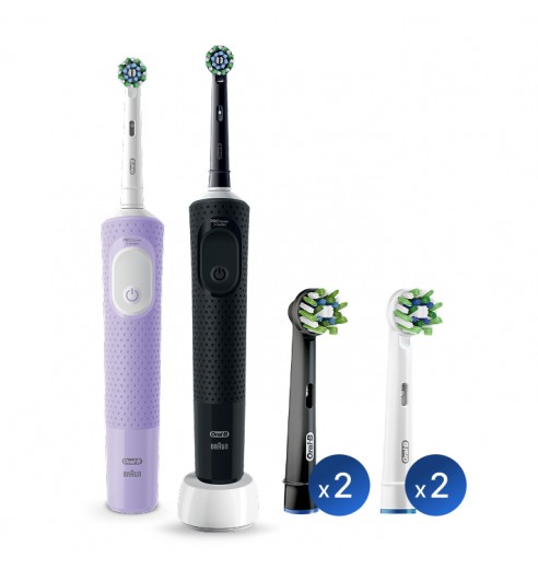Электрические зубные щетки Vitality Pro Duo + Насадка для эффективной чистки Oral-B CrossAction (4 шт)