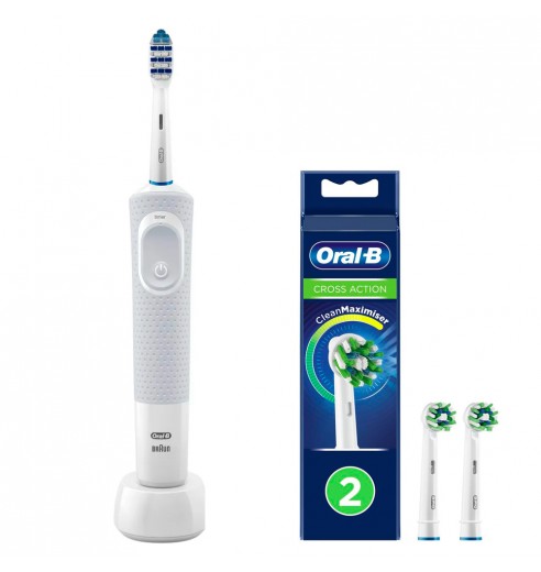 Электрическая зубная щетка Oral-B Vitality TRIZONE 100 WHITE + Насадка Cross Action (2 шт) EB 50-2