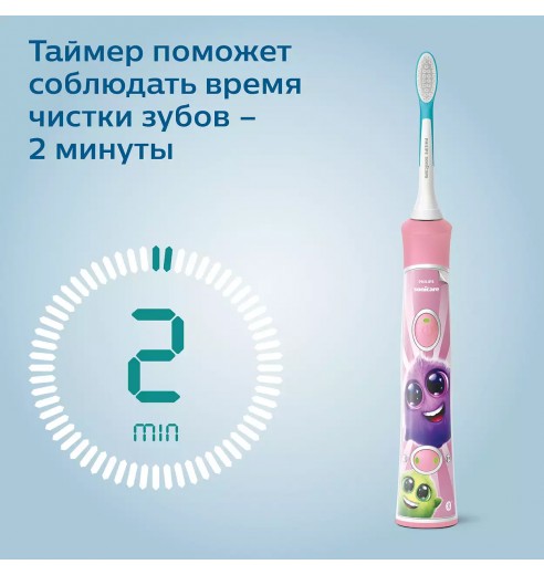 Детская электрическая зубная щетка Philips Sonicare For Kids HX6352/42 розовая