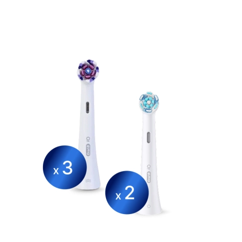 Насадки Oral-B iO Ultimate Clean для эффективной чистки (2 шт) + iO Radiant White (3 шт), белые 0