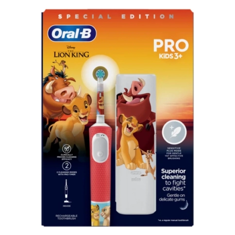 Детская электрическая зубная щеткаOral-B Vitality Pro Kids Король Лев с футляром 11