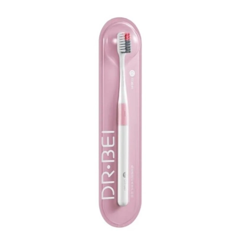 Зубная щетка DR.BEI Bass Toothbrush Classic with Pothook Pink 1