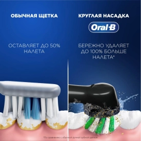 Электрическая зубная щетка Oral-B Pro 1 Черная +Насадки CrossAction Черный 2шт+ Белый 1шт