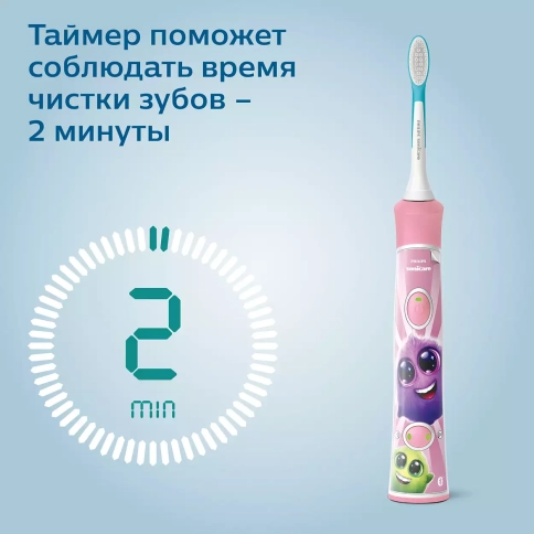 Детская электрическая зубная щетка Philips Sonicare For Kids HX6352/42 розовая 6