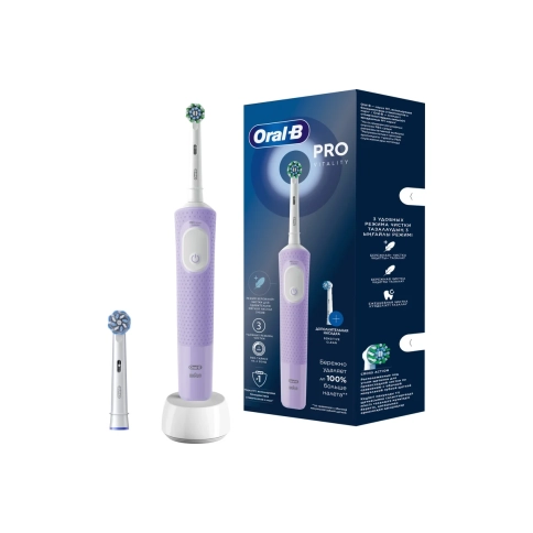 Электрическая зубная щетка Oral-B Vitality Pro D103.423.3H Lilac Mist+Дополнительная насадка тип 3708 1