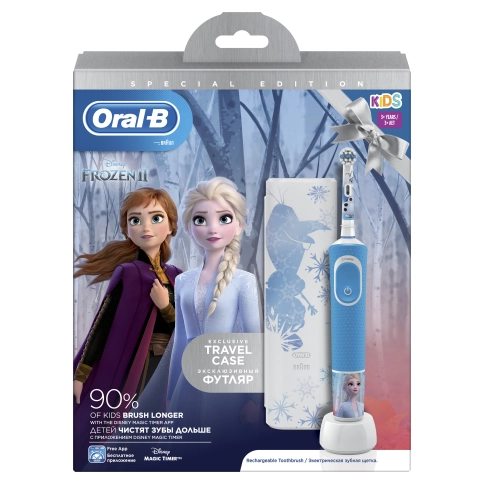 Детская электрическая зубная щеткаOral-B Vitality Kids Холодное сердце с футляром 10