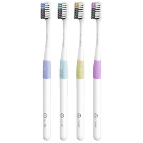 Набор зубных щеток DR.BEI Bass Toothbrush Classic with Travel Package 4 шт 0