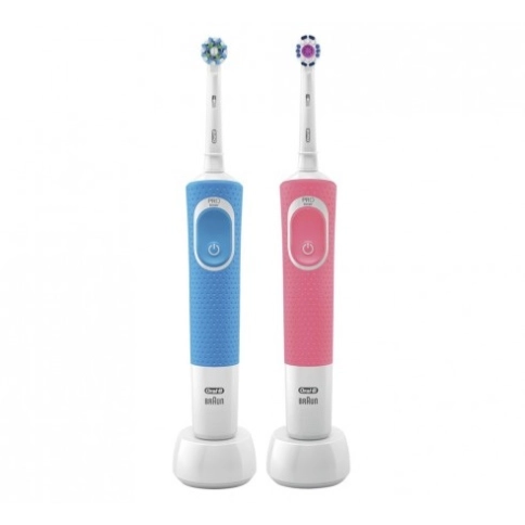 Набор электрических зубных щеток Oral-B Vitality DUO голубая и розовая (2 шт) 0