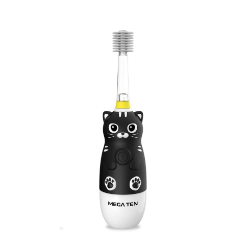 Детская электрическая зубная щетка MEGA TEN Kids Sonic Котенок Black Edition 0