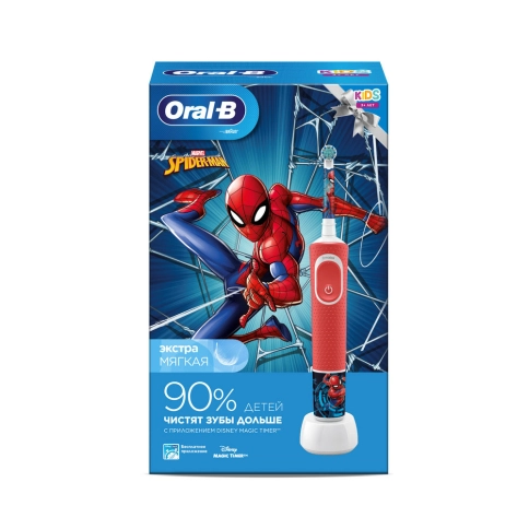 Детская электрическая зубная щеткаOral-B Vitality Kids Человек-паук в подарочной упаковке 8
