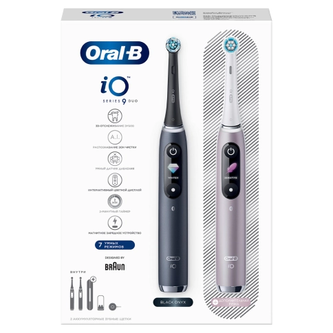 Набор электрических зубных щеток Oral-B iO 9 DUO Black Onyx, Rose Quartz 18