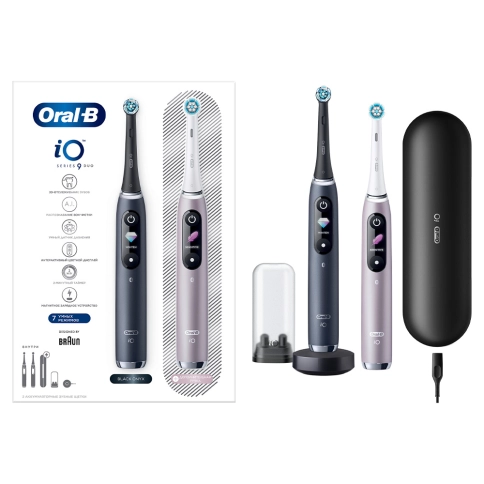 Набор электрических зубных щеток Oral-B iO 9 DUO Black Onyx, Rose Quartz 2