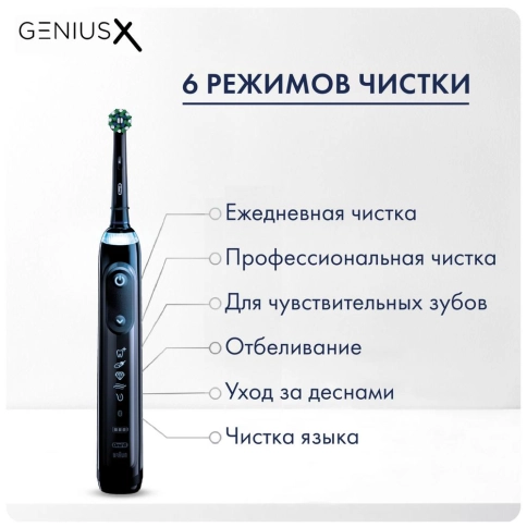 Электрическая зубная щетка Oral-B Genius X 20000 Midnight black D706.513.6 5