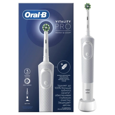 Электрическая зубная щетка Oral-B Vitality Pro + Насадки для эффективной чистки Oral-B CrossAction (2 шт) 2