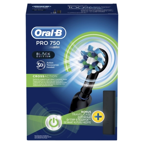 Электрическая зубная щетка Oral-B PRO 750 Black D 16.513.UX + Футляр 3
