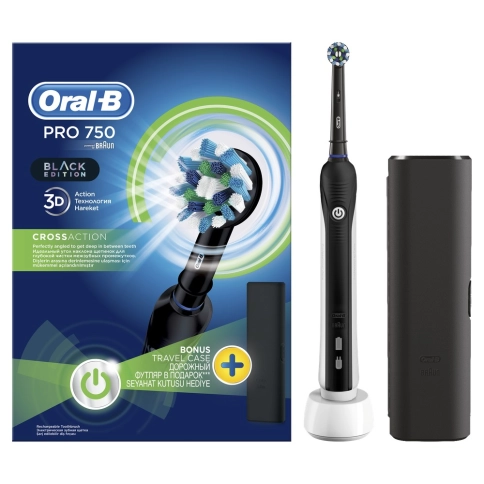 Электрическая зубная щетка Oral-B PRO 750 Black D 16.513.UX + Футляр 1