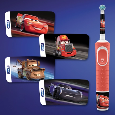 Детская электрическая зубная щеткаOral-B Vitality Kids Тачки с насадкой Oral-B CrossAction для эффективной чистки (4 шт) 6