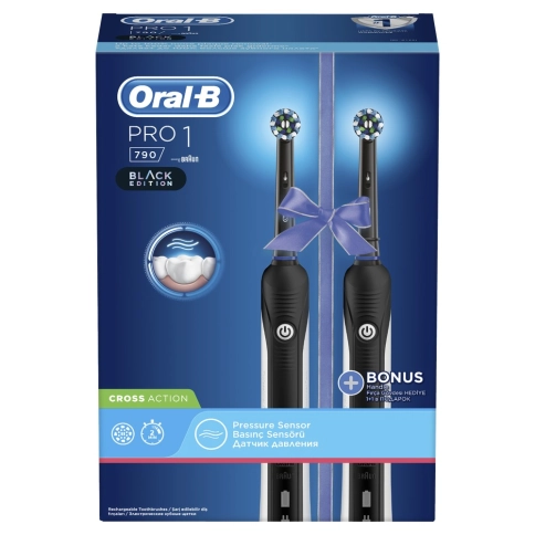 Набор электрических зубных щеток Oral-B Pro 1 790 DUO черные (2 шт) 11