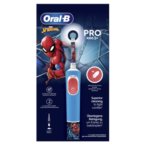 Детская электрическая зубная щеткаOral-B Vitality Pro Kids Человек-паук 8