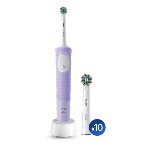 Электрическая зубная щетка Oral-B Vitality Pro лиловая + Насадка для эффективной чистки Oral-B CrossAction (4 шт) 1