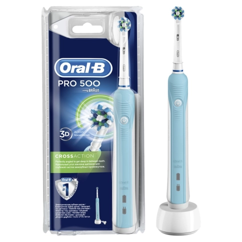 Электрическая зубная щетка Oral-B PRO 500 CrossAction D16.513.U блистер 1
