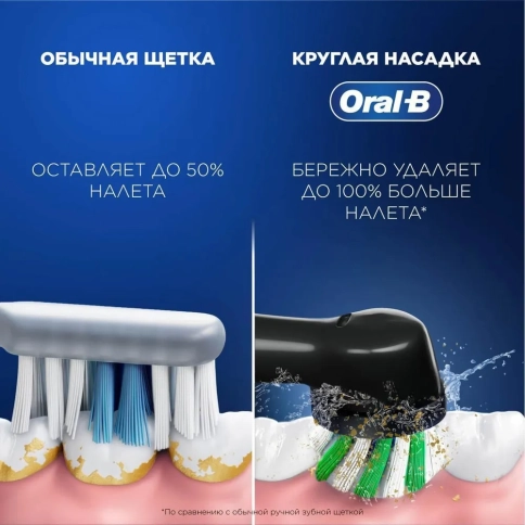 Детская электрическая зубная щеткаOral-B Vitality Pro лиловая с зубной пастой Pro-Kids Мягкий Вкус 50мл и насадкой Sensitive Clean 4