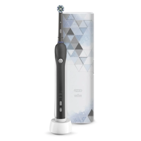 Электрическая зубная щетка Oral-B Pro 750 D16.513.UX c футляром для путешествий Design Edition черная 0