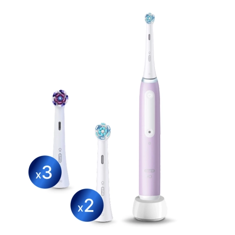 Электрическая зубная щетка Oral-B iO 4 Lavender с насадками Ultimate Clean (2 шт) + Radiant White для отбеливающей чистки (3 шт) 0