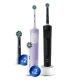 Набор электрических зубных щеток Oral-B Vitality Pro DUO черная и лиловая (2 шт) с насадкой Oral-B CrossAction для эффективной чистки (4 шт) 0