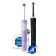 Набор электрических зубных щеток Oral-B Vitality Pro DUO черная и лиловая (2 шт) с насадкой Oral-B CrossAction для эффективной чистки (4 шт) и зубная нить ORAL-B 50м (2 шт) 0
