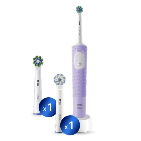 Электрическая зубная щетка Oral-B Vitality Pro лиловая + насадка Sensitive Clean (1шт) 0