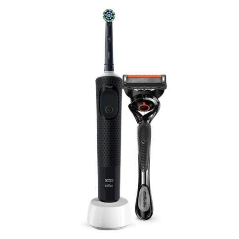 Электрическая зубная щётка Oral-B Vitality Pro Черная с бритвой мужской Gillette Fusion 5 Proglide, 1 шт. 0