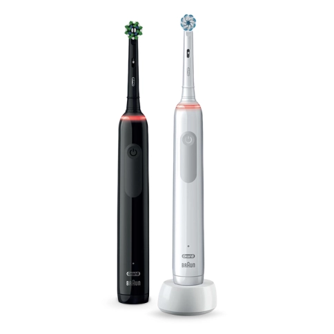 Набор электрических зубных щеток Oral-B Pro 3 DUO черная и белая (2 шт) 0