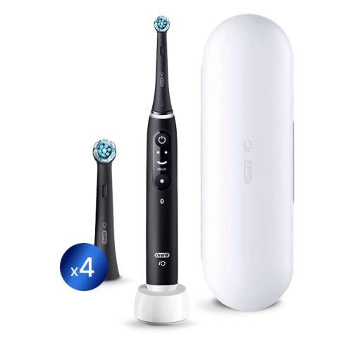 Электрическая зубная щетка Oral-B iO 6 Black Lava с дополнительной насадкой Ultimate Clean (4 шт) черные 0
