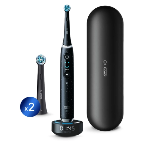 Электрическая зубная щетка Oral-B iO 10 Cosmic Black c футляром и насадками Ultimate Clean (2 шт) черные 0