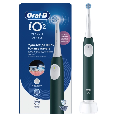 Электрическая зубная щетка Oral-B iO 2 темно-зеленая 1 Электрическая зубная щетка Oral-B iO 2 темно-зеленая 1