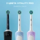 Электрическая зубная щетка Vitality Pro голубая, насадка Cross Action 2 шт, насадка Sensitive Plus, колпачок на насадку 15