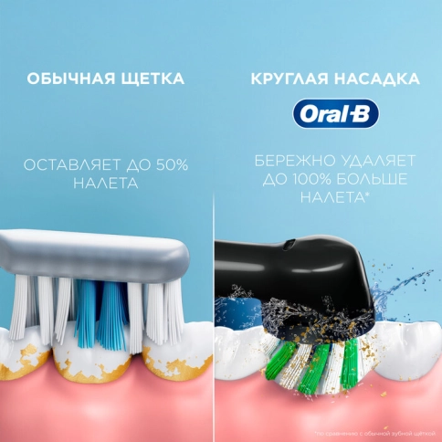 Набор электрическая зубная щетка Oral-B Pro 1 черная, насадки Cross Action 2 шт 2
