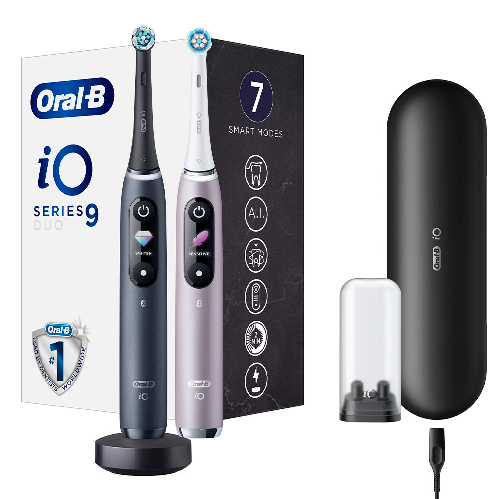 Электрическая зубная щетка Oral-B iO 9 DUO Black Onyx Rose Quartz 4999900₽