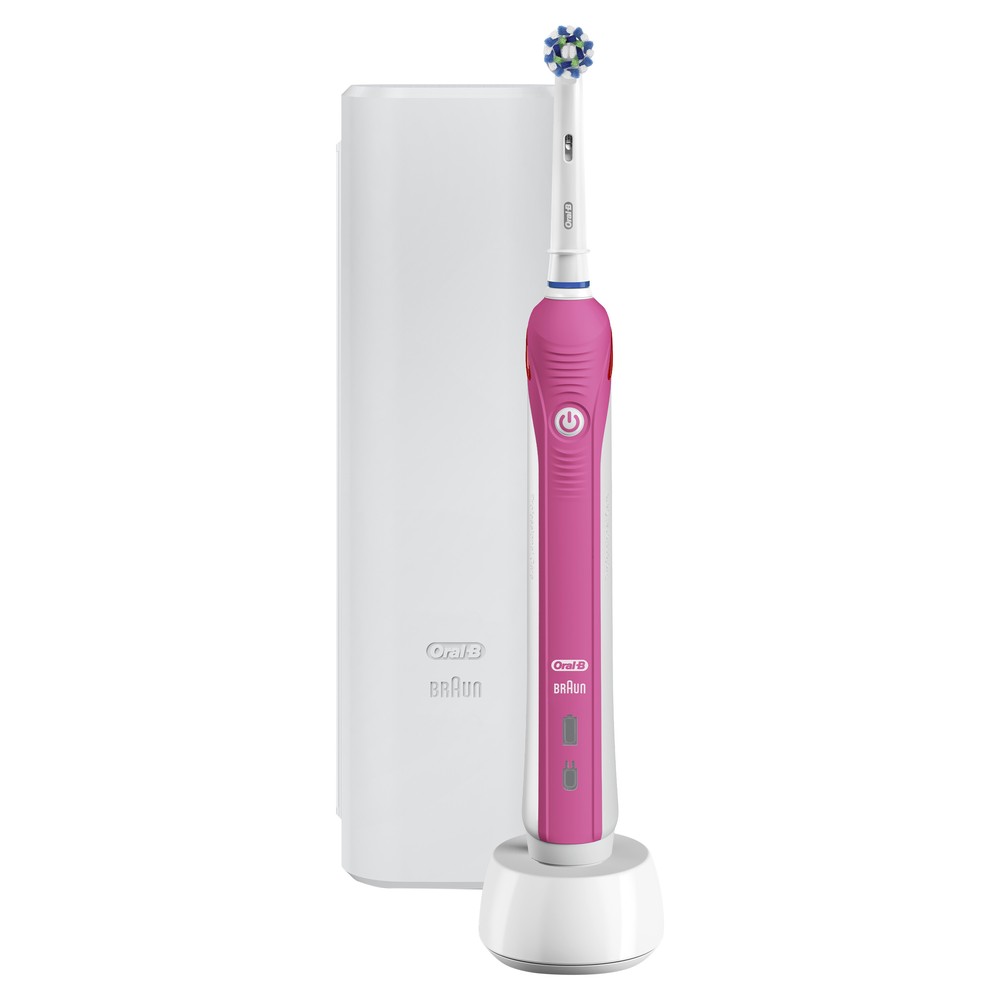 Электрическая зубная щетка Oral-B PRO 2 2500 Cross Action Pink + Футляр